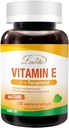 Lovita Vitamine E 400 UI Softgels, Vitamine naturelle E 268 mg (sous forme de D alpha tocophérol), Vitamine végétale E pour la peau saine, les cheveux, les ongles et le système immunitaire support, 120 softgels végétariens