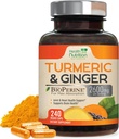 Supplément curcumin curcumin curcuma 2600mg - avec gingembre biologique et curcuma, 95% Curcuminoïdes, Pepper noir BioPerine pour la meilleure absorption, soutien de joint végétalien de la nature, non-OGM, mis en bouteille aux États-Unis - 240 Capsules