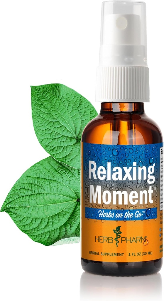 Herb Pharm Herbs on the Go: Relaxing MomentTM Kava Kava Supplement Portable Spray.