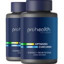 ProHealth Curcumin Turmeric Supplément: 285 fois Plus Biodisponible- Développé par les neuroscientifiques. 1000 mg d'extrait de curcumine de longvida concentré par portion (60 x 500 mg de gélules/bouteille) 2 boîtes