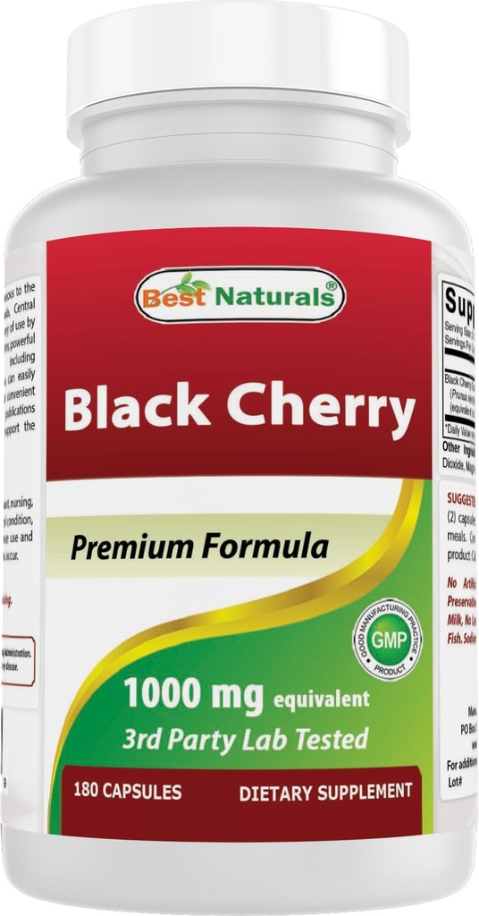 Best Naturals Black Cherry 1000 Mg Capsule, 180 Compte