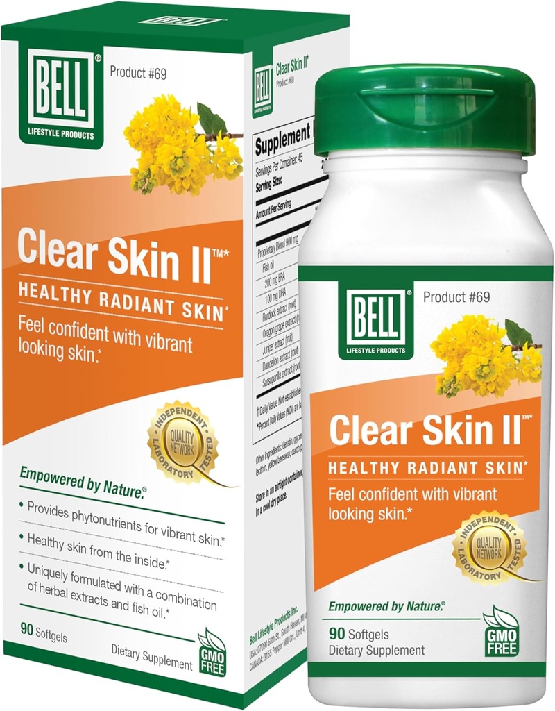 Bell Clear Skin Lifestyle Products Fonctionne de l'intérieur en fournissant les nutriments nécessaires pour une peau saine et vive.