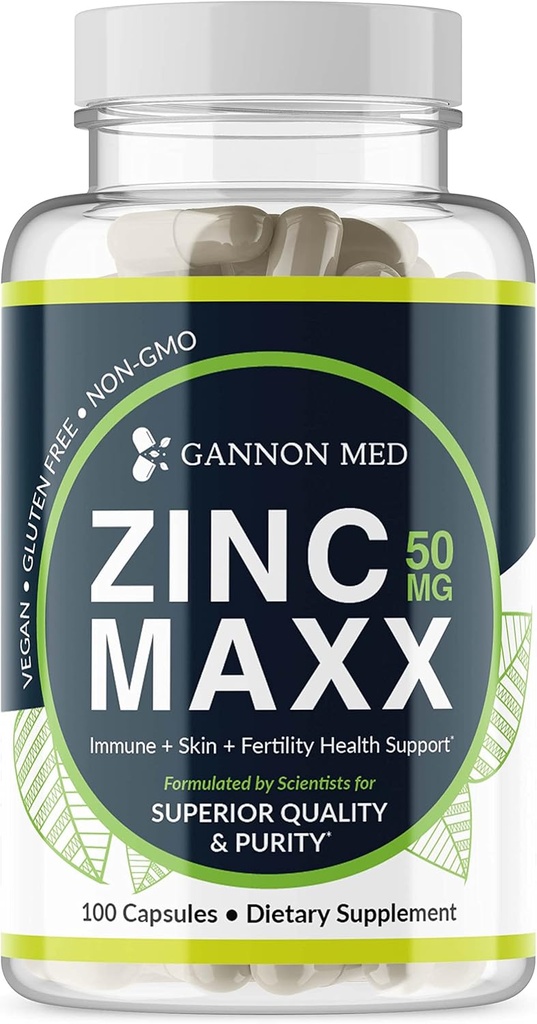Zinc Maxx 100 Capsules, Zinc Gluconate Immune Booster pour la santé reproductive, soins de la peau, et Immune Booster - 3+ mois d'approvisionnement