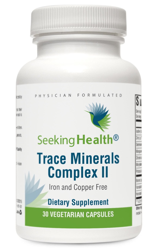 Recherche du complexe minéral de traces de santé II - Supplément santé immunitaire et santé du cerveau avec le zinc et le sélénium - Formule sans cuivre et sans fer - Supplément énergie, peau et cheveux - 30 capsules