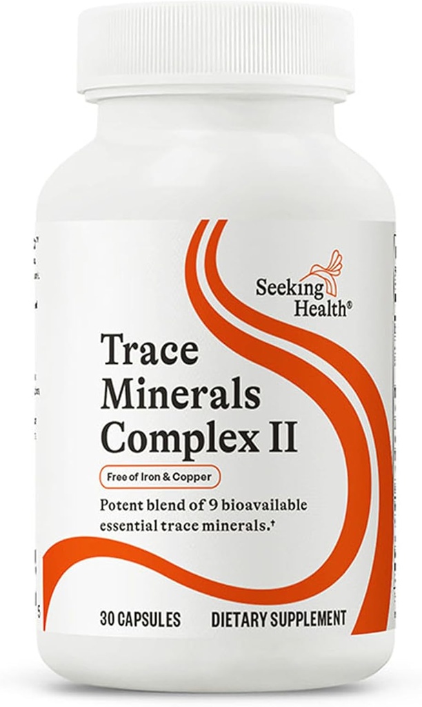 Seeking Health Trace Minerals Complex II - Immune Health & Brain Health Supplement with Zinc & Selenium - Copper- and Iron-Free Formula - Energy, Skin & Hair Support Supplement - 30 Capsules