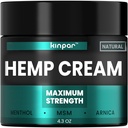 Crème de chanvre naturel avec curcuma, Msm, Arnica - Crème de chanvre Résistance maximale pour le confort dans le dos, HIPS, articulations, genou, elbows - Support articulaire maximal avec gel d'extraction d'huile de chanvre - 4 oz
