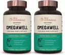 Huile de poisson OmegaWell : soutien du cœur, du cerveau et des articulations. 800 mg EPA 600 mg DHA - Enteric-Coated, source durable - Facile à avaler 120 Compte (2-pack)