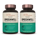 Huile de poisson OmegaWell : soutien du cœur, du cerveau et des articulations. 800 mg EPA 600 mg DHA - Enteric-Coated, source durable - Facile à avaler 120 Compte (2-pack)