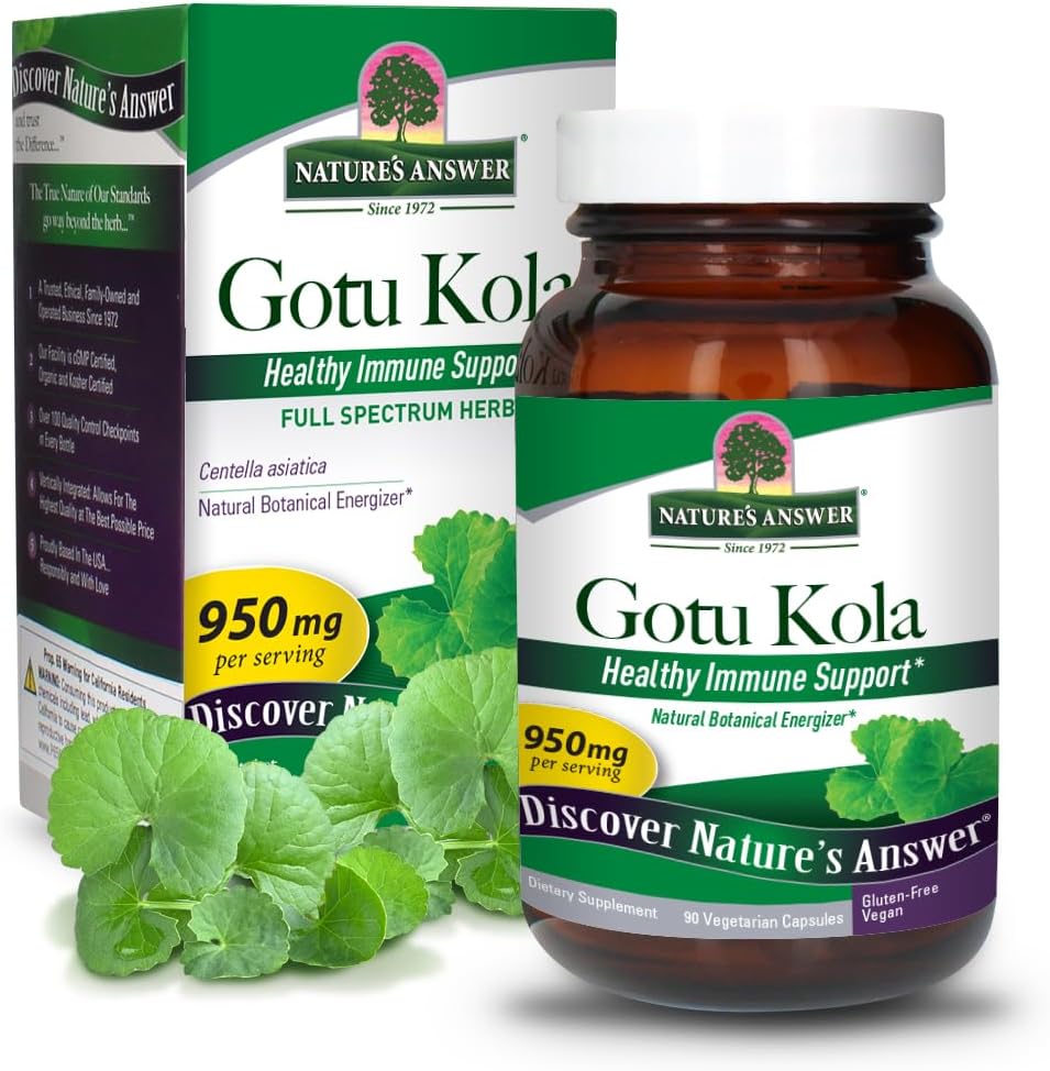 Réponse de la nature Gotu-Kola Herb Capsules végétariennes, 90-Count