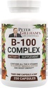 Complexe de vitamine B équilibré 100mg 250 Capsules, Soutien énergétique et métabolique. Contient toutes les vitamines B Peter Gillham's Life Essentials,