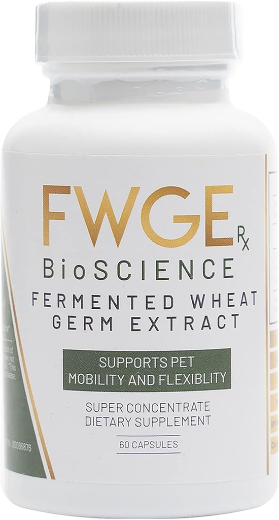 Spermidine Pet Joint Health Premium Extrait fermenté de germe de blé, mobilité, flexibilité, santé cellulaire, non-OGM, sans gluten, sans sucre, végétalien, naturel, 1 bouteille 60 capsules