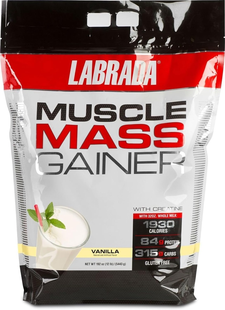 Labrada Nutrition Muscle Mass Gainer, Vanille, 12 livres