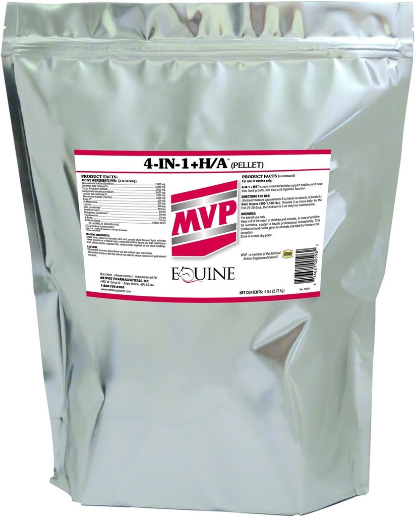 MVP 4-en-1 + H/A (6 lb) Soutien articulaire, cheveux, toiture et digestif pour chevaux
