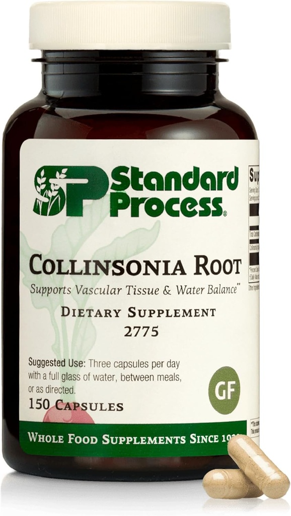 Standard Process Collinsonia Root - Healthy Vascular Tissue Support Supplement - Bladder & Kidney Health Supplement with Collinsonia Root - Supplement to Aid Digestive Health - 150 Capsules