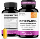 Sandhu's Resveratrol avec Berberine pour la santé Gut.com Supplément digestif pour les femmes et les hommes.