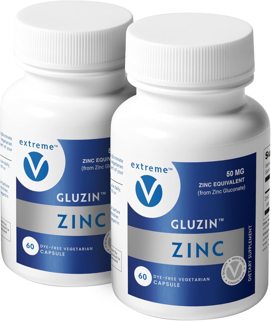 ZINC MG50 - Gluconate de zinc 50mg, (2 bouteilles - 120 capsules)