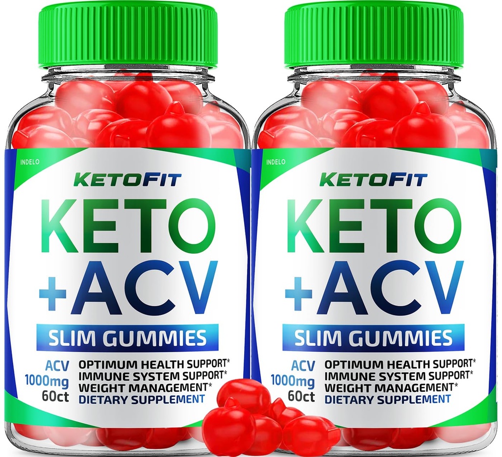 (2 Pack) Ketofit ACV Gummies Advanced 1000mg, KetoFit Keto + ACV Gestion du poids Gummies vinaigre de cidre de pomme Keto Fit Dietary Supplément Ketofit Gummies Avis Vitamine B12 B6 (120 Gummies)
