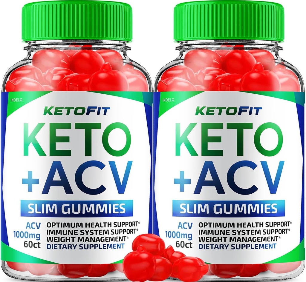 (2 Pack) Ketofit ACV Gummies Advanced 1000mg, KetoFit Keto + ACV Gestion du poids Gummies vinaigre de cidre de pomme Keto Fit Dietary Supplément Ketofit Gummies Avis Vitamine B12 B6 (120 Gummies)