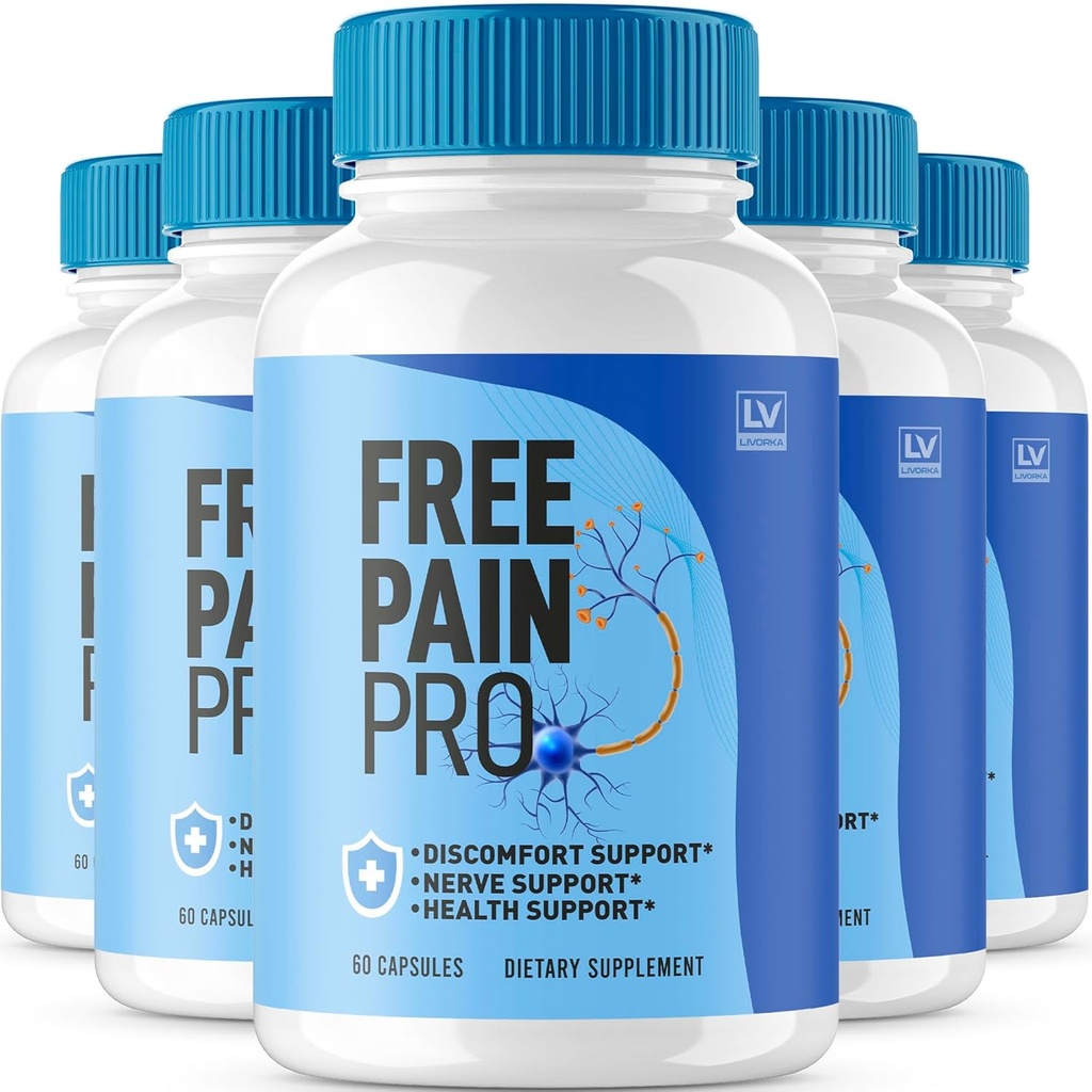 (5 Pack) Free Pain Pro Capsules, Supplément officiel gratuit de douleur Pro Capsules de formule avancée, pilules Pro de douleur libre tout naturel pour soutenir le bien-être général, examen de formule Pro de douleur libre, 300 capsules