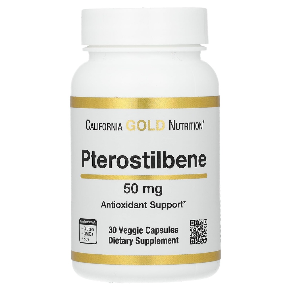 California Gold Nutrition Pterostilbene, 50 mg, 30 gélules de Veggie