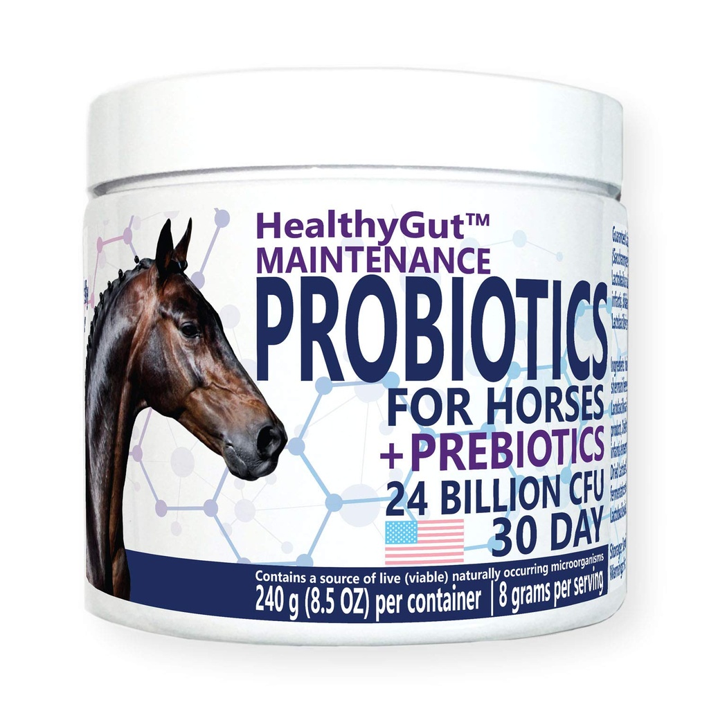 Probiotiques HealthyGutTM pour les chevaux Supplément alimentaire, Formule digestive d'entretien du système tout naturel (30 jours)