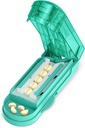 ONE PIX Pill Cutter Splitter pour petites et petites pilules, Medicine Cutter pour couper plusieurs pilules à la fois en deux, Coupe pour petite ou grande pilule avec lame d'acier inoxydable pointu cachée, Cyan
