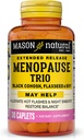 Mason Natural Ménopause Trio: Cohosh noir, lin et soja (Extended Release) - Peut atténuer les éclairs chauds et les sueurs de nuit*, soutient l'équilibre hormonal sain*, 30 caplets