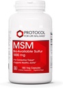 Protocole MSM Biodisponible Sulfur - 1 000mg - Soutient la santé et la santé des cheveux, de la peau et des ongles* - Végétalien et non-OGM - 180 gélules