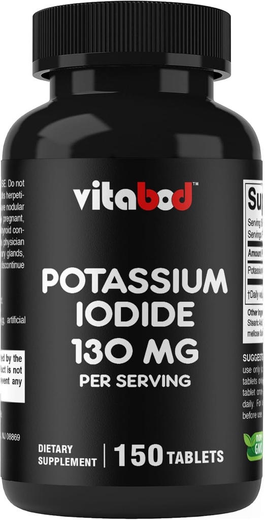 Potassium Iodide Dietary Supplement 130 mg per Serving - 150 Tablets (1 Bottle) - Exp 05/2030