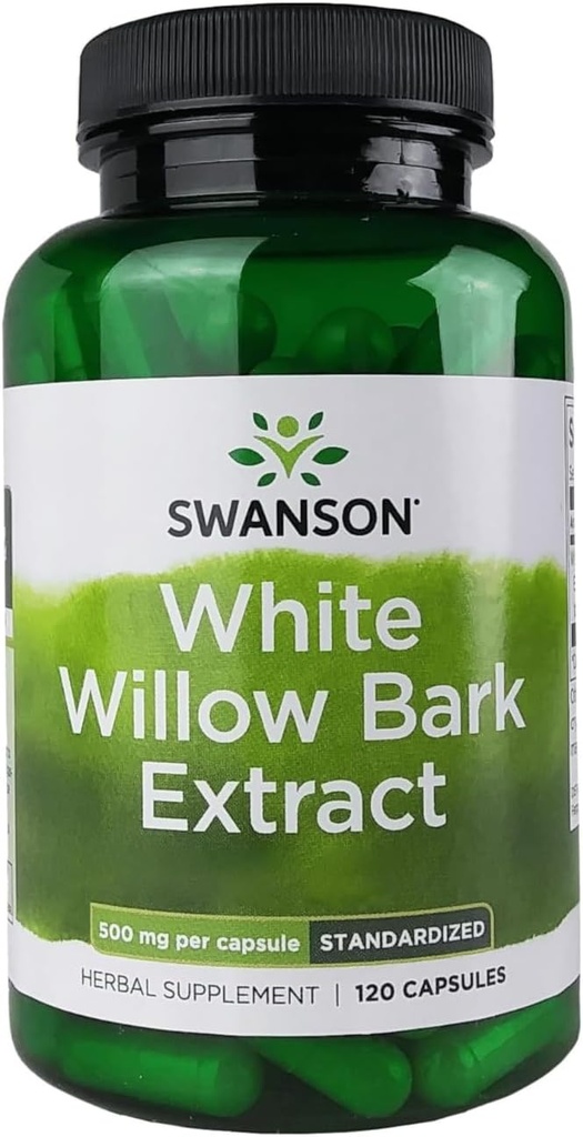 Extrait d'écorce de saule blanc de Swanson - favorise le soutien articulaire et le soulagement musculaire - normalisé à 15 % de salicine - supplément naturel sans irritation estomac - (120 capsules, 500mg chacune)