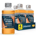 Solution d'électrolyte d'hydratation rapide Pedialyte, orange, boisson d'hydratation, 33,8 Fl Oz (paquet de 4)