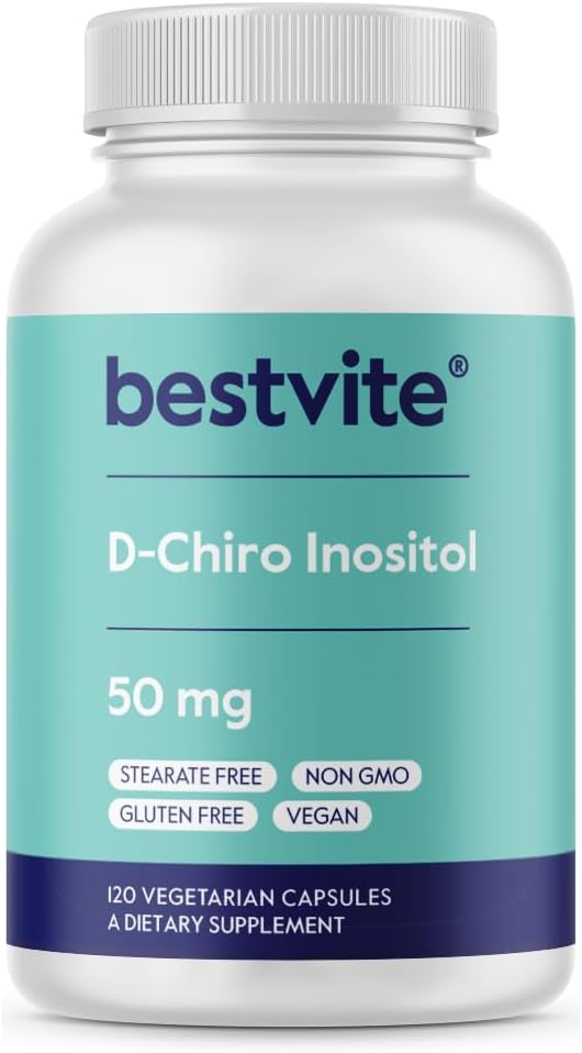 BESTVITE D-Chiro Inositol (120 gélules végétariennes) - Pas de stéarate - Vegan - Non OGM - Sans gluten