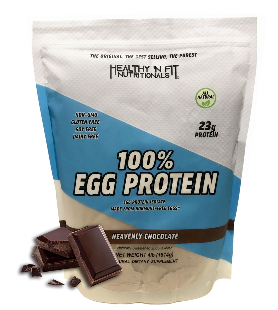 Healthy 'N Fit 100% Oeuf Protein- Chocolat (4lb): 100% Oeuf Protein blanc. Zero Lactose, Zero Sucre.- Ultra Pure, Isolé Protéine d'oeuf naturel