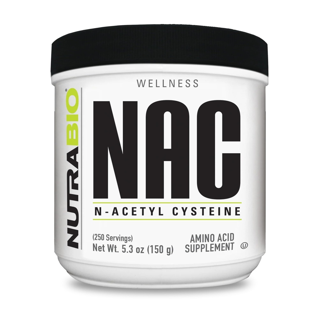 NutraBio N-acétyl Cystéine Supplément (NAC) - 150 Grams Poudre, 600mg Servition - Puissant Anti-oxydant - Support immunitaire - Pas de remplissage - Non-OGM - Sans gluten