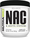 NutraBio N-acétyl Cystéine Supplément (NAC) - 150 Grams Poudre, 600mg Servition - Puissant Anti-oxydant - Support immunitaire - Pas de remplissage - Non-OGM - Sans gluten