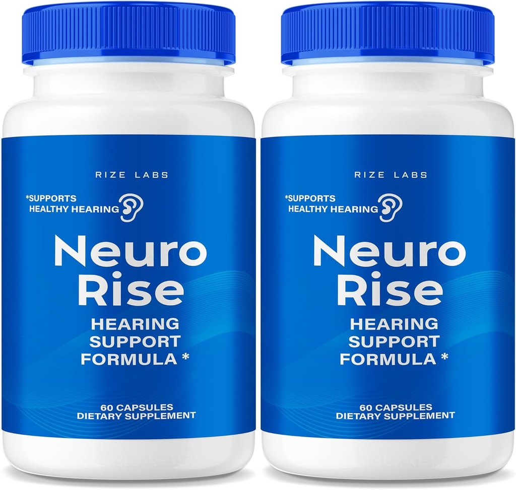 rize labs - Neuro Rise Capsules, Hearing Support Supplement, Pills to Support Healthy Hearing, Advanced Formula for Ear Health, Tinnitus & Noise Relief (120 Capsules)