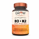 croissance de la vitamine D3 K2 avec/MTC Huile - 10 000 UI D3, 100 mcg K2 MK7, calcium, zinc, biopérine, magnésium pour absorption supérieure - 60 capsules