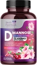 Supplément D-Mannose 1 350mg - avec canneberge, Hibiscus & Dandelion - Accélération rapide, soins urinaires naturels et soutien pour les femmes et les hommes – Flush & Nettoyer les impuretés – non-OGM, végétalien – 60 capsules