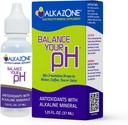 Alkazone équilibrez votre pH, antioxydants Alcaline Mineral Drops, simple 1,25 Oz Pack, portable, rendement 10 Gallons d'eau alcaline, antioxydante, non aromatisée, pH équilibre, hydratation