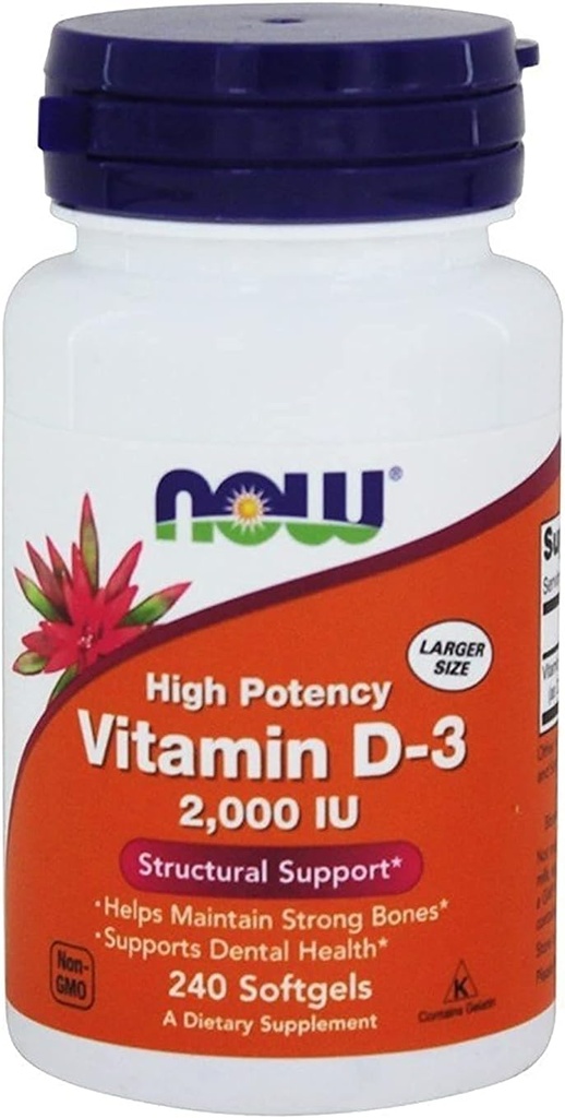 Maintenant, aliments, (2 paquets) vitamine D-3 haute puissance, 2000 UI, 240 softgels