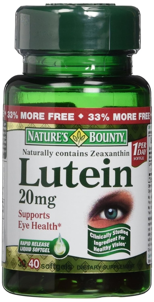 Nature's Bounty Nature's Bounty Lutein 20mg, 40 Softgels 40 Count (Pack of 4)