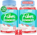 2 Packs - Gommies de fibre pour adultes, Probiotiques sans sucre et Gommies de fibre prébiotiques, avec Inuline, Fos et Racine de Chicory - pour la régularité, la digestion et la santé des Guts - Vegan, sans gluten, 120 comtes