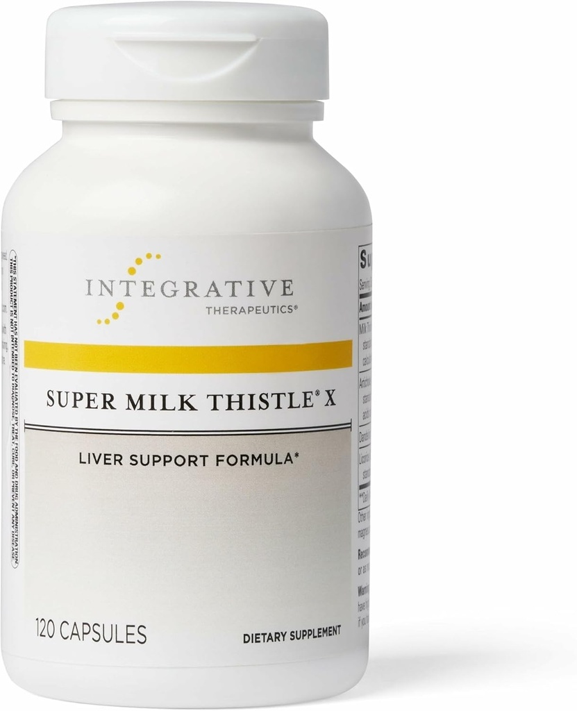 Integrative Therapeutics Super Milk Thistle X - Herbal Supplement for Liver Health Support with Milk Thistle, Licorice Root Extract & More* - Gluten-Free & Dairy-Free - 120 Capsules (120 Servings)