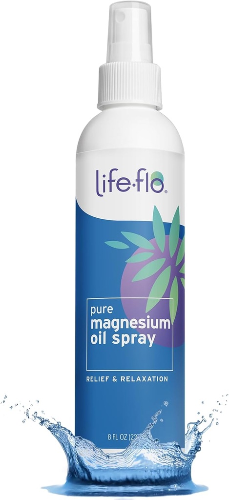 Life-Flo Pure Magnesium Oil for Feet and Body - 100% Pure Magnesium Spray from The Ancient Zechstein Seabed - Magnesium Oil Spray for Feet, Relaxing & Rejuvenating Muscles & Joints - 8 oz