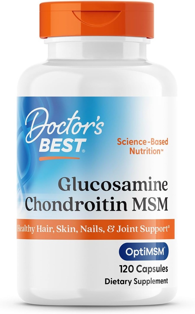 Meilleur Msm de la glucosamine avec capsules OptiMSM, soutient la structure articulaire saine, la fonction et le confort, non-OGM, sans gluten, sans soja, 120 Compte (paquet de 1)