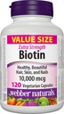 Webber Naturals Biotine Extra Strength 10 000 mcg, 120 Capsules