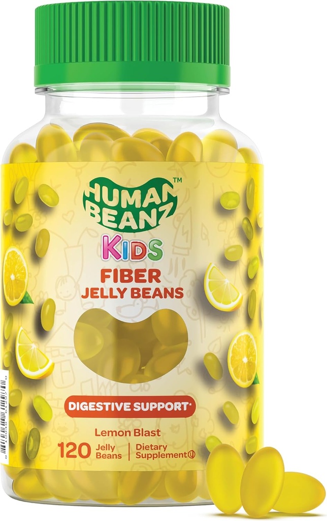 Fiber Jelly Bean Gummies pour les enfants, Suppléments de fibre pour la santé digestive, Gummy de fibre végétarienne 120 Jellybeans