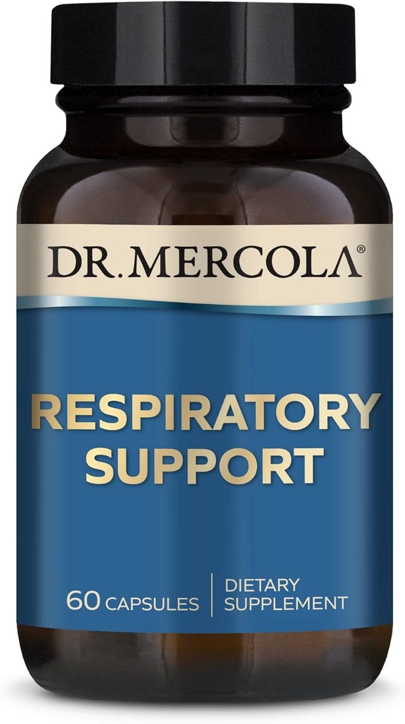 Dr Mercola Respirative Support Dietary Supplement, 30 portions (60 gélules), antioxydant et immunosupport, non OGM, sans soja, sans gluten