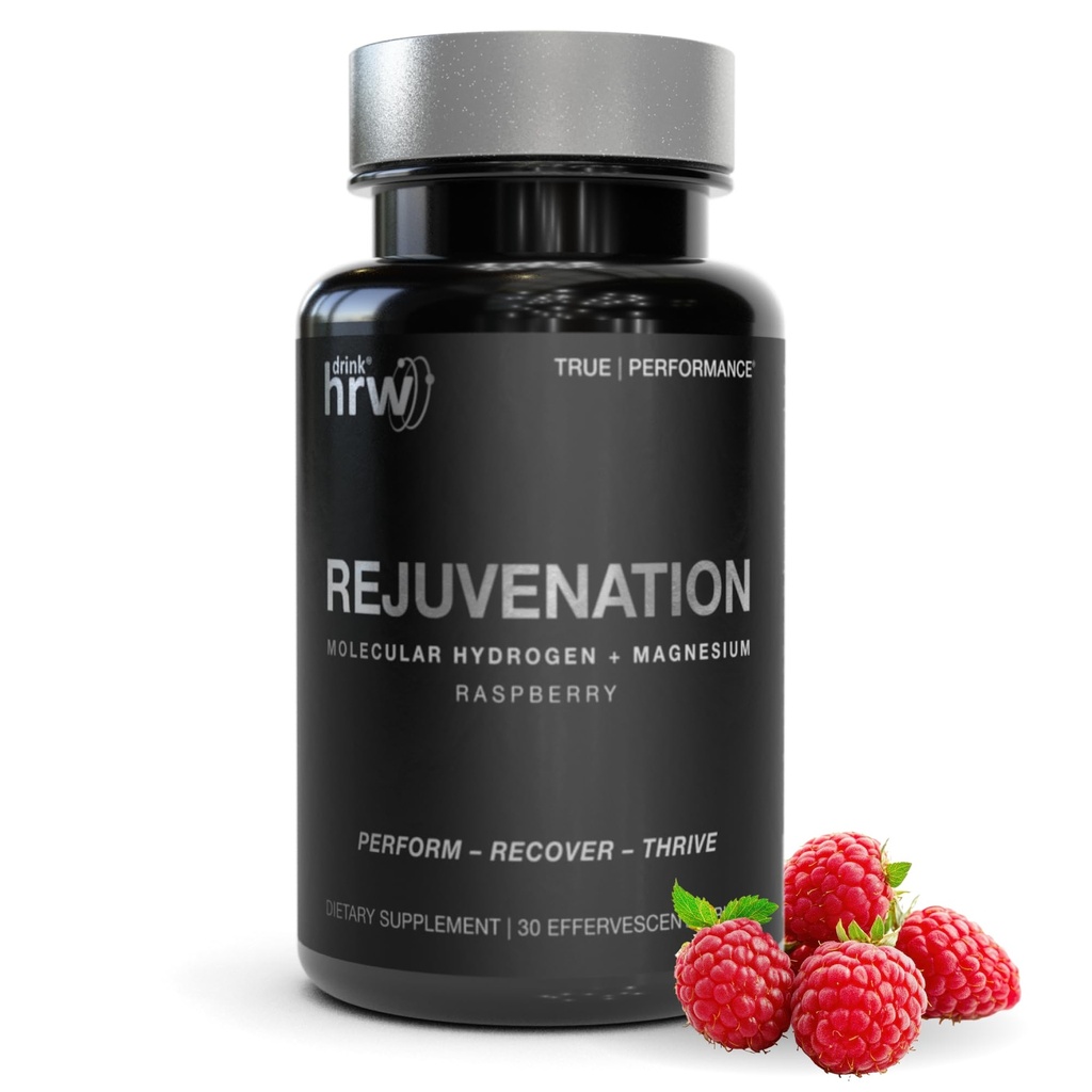 DRINK HRW rajeunissement Hydrogène moléculaire Comprimés d'eau: 12 ppm H2 - Supplément hydrogène et magnésium, soutient la production d'énergie, la récupération, la santé cognitive. Certifié Sport Informé (Raspberry 30ct)
