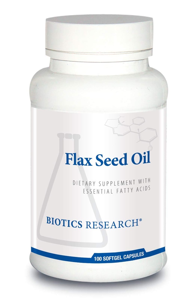 Recherche en biotique Huile de graines de lin Chaque capsule contient 1 000 d'huile de graines de lin pur. 100 softgels